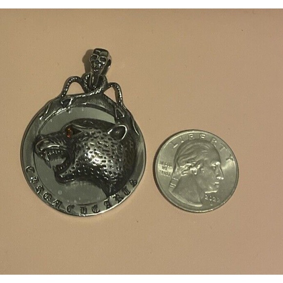 CH Chrome Hearts Style Jaguar Leopard Pendant Medallion Snakes Skull Necklace - Picture 3 of 3